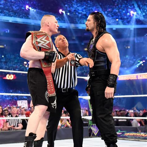 Brock Lesnar vs Roman Reigns .